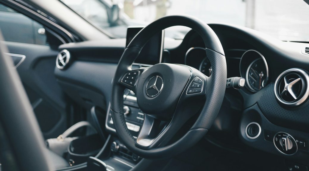 black Mercedes-Benz car interior